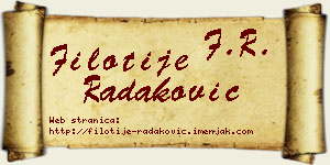 Filotije Radaković vizit kartica